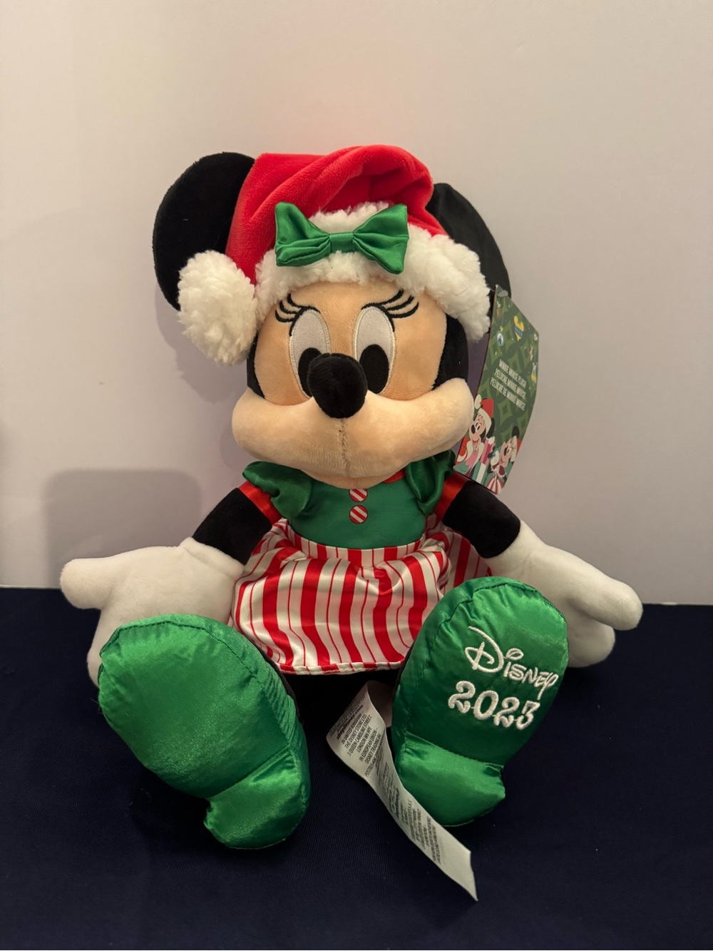 New Disney Parks Minnie Mouse Holiday Plush Toy Doll 15" 2023 Christmas